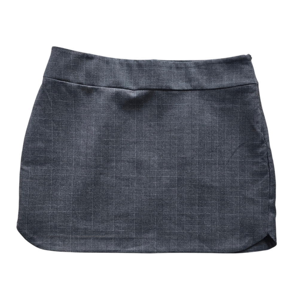 Zara Charcoal Plaid Mini Skirt